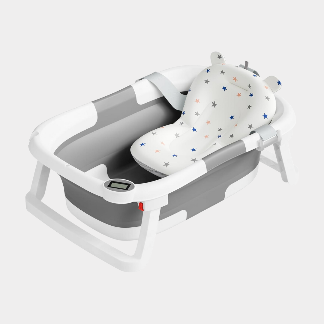 Baby Bath Tub with Soft Cushion & Thermometer - Image 2